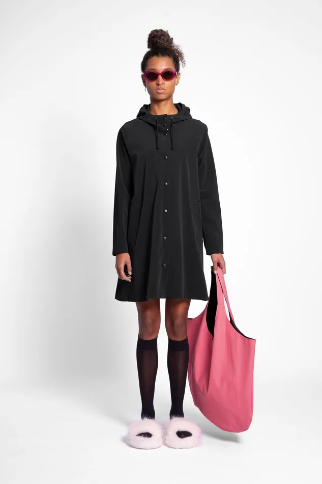 Raincoats Women Stutterheim Mosebacke Lightweight Matte Raincoat Black