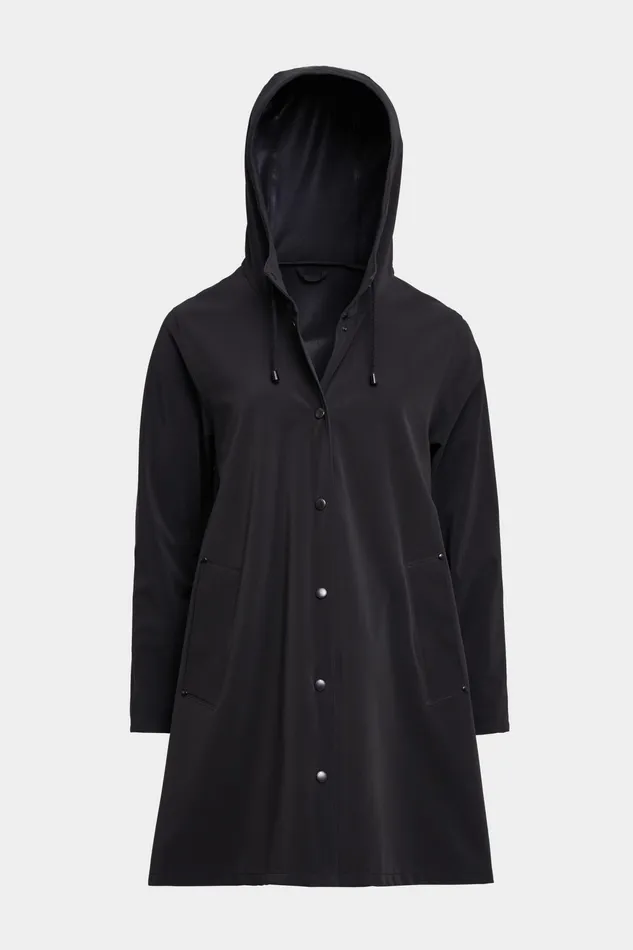 Raincoats Women Stutterheim Mosebacke Lightweight Matte Raincoat Black