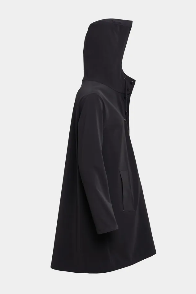 Raincoats Women Stutterheim Mosebacke Lightweight Matte Raincoat Black