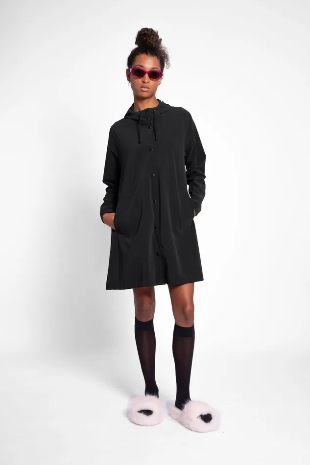 Raincoats Women Stutterheim Mosebacke Lightweight Matte Raincoat Black