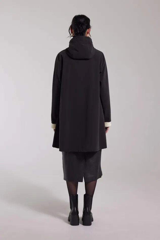 Raincoats Women Stutterheim Mosebacke Lightweight Matte Zip Raincoat Black