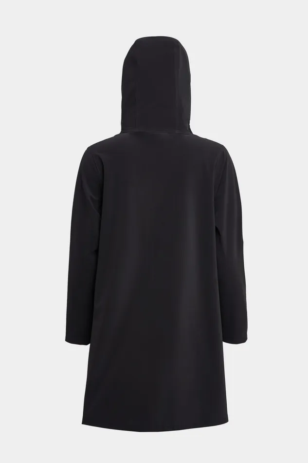 Raincoats Women Stutterheim Mosebacke Lightweight Matte Zip Raincoat Black