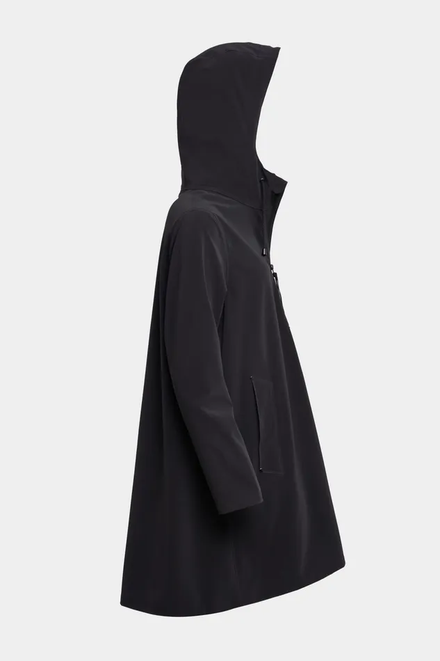 Raincoats Women Stutterheim Mosebacke Lightweight Matte Zip Raincoat Black