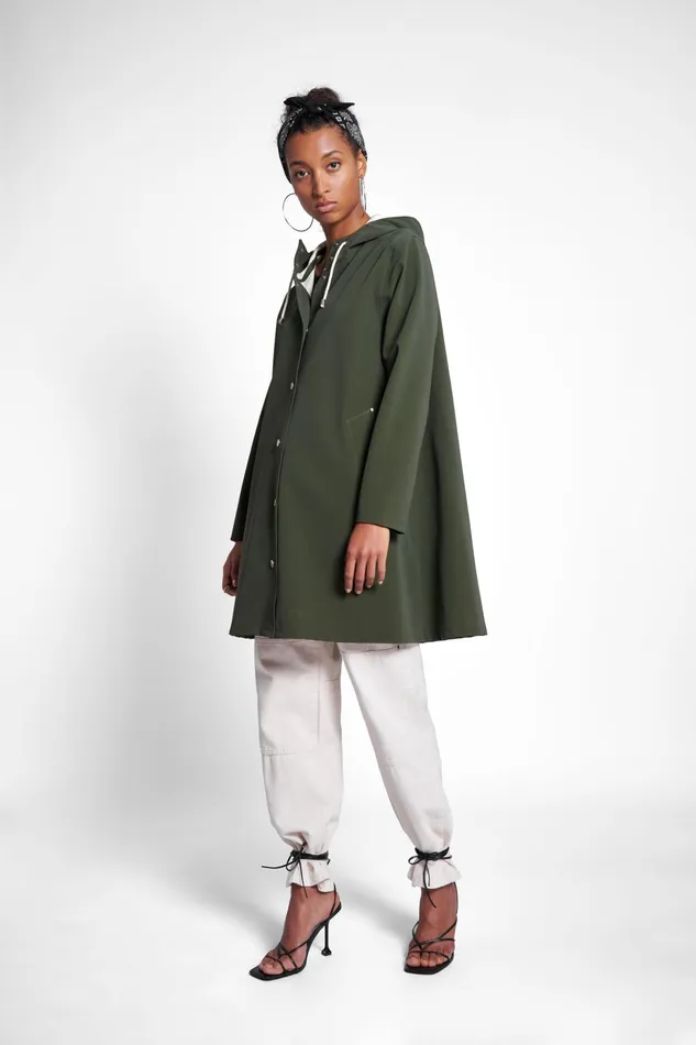 Raincoats Women Stutterheim Mosebacke Matte Raincoat Green