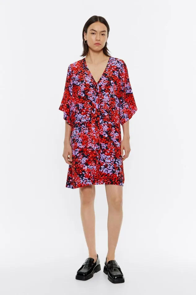 Red Leomimosa Mini Dress With Ties Leomimosa Red Women Bimba Y Lola Dresses And Jumpsuits
