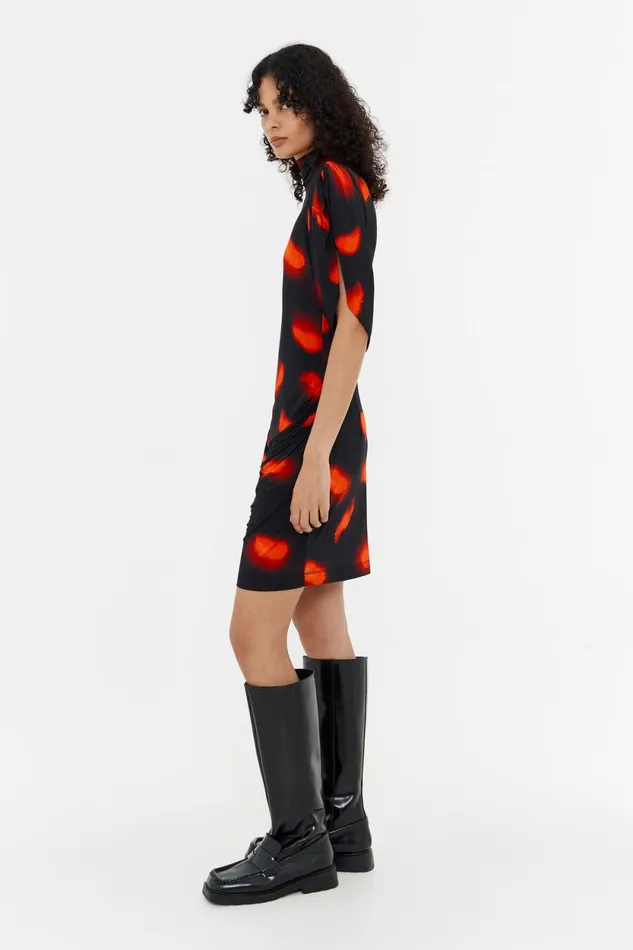 Red Plumas Ruched Shoulder Mini Dress Plumas Red Women Bimba Y Lola Dresses And Jumpsuits Red Plumas Ruched Shoulder Mini Dress Plumas Red Women Bimba Y Lola Dresses And Jumpsuits