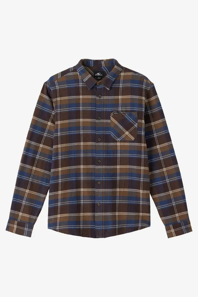 REDMOND PLAID STANDARD FIT LONG SLEEVE SHIRT Chocolate Chip Men O039NEILL Clothing