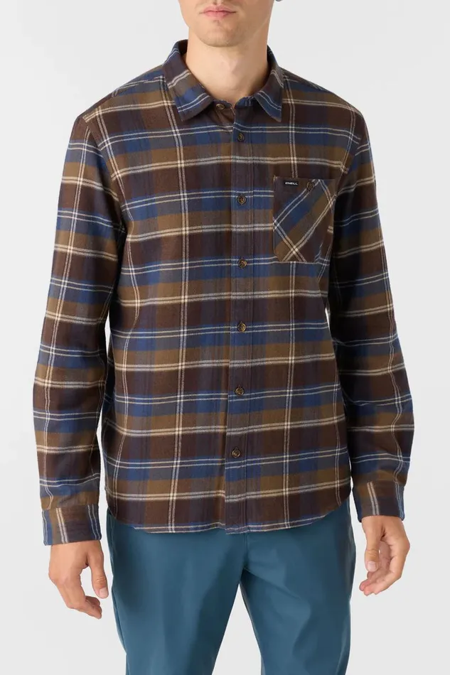 REDMOND PLAID STANDARD FIT LONG SLEEVE SHIRT Chocolate Chip Men O039NEILL Clothing