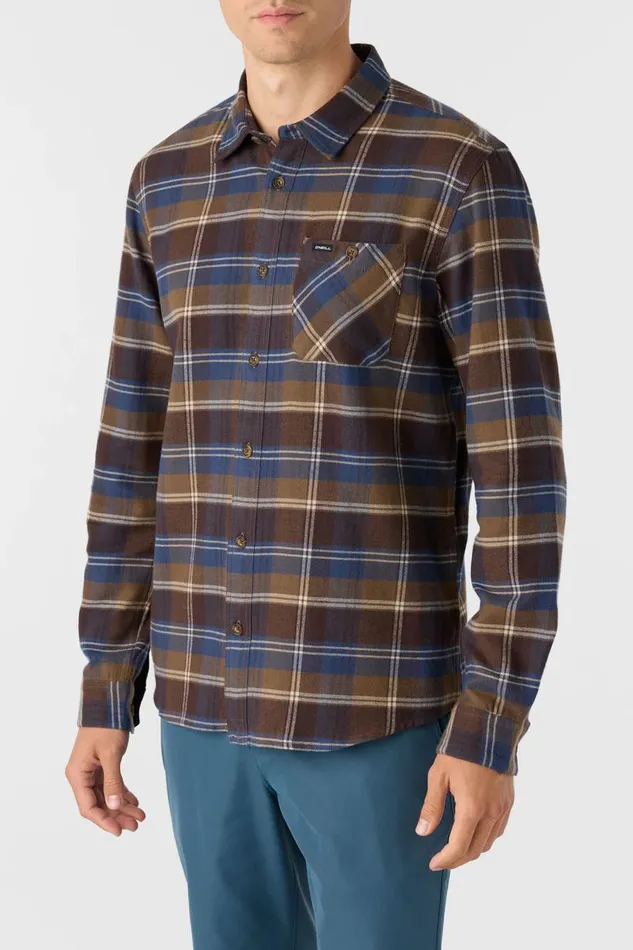 REDMOND PLAID STANDARD FIT LONG SLEEVE SHIRT Chocolate Chip Men O039NEILL Clothing