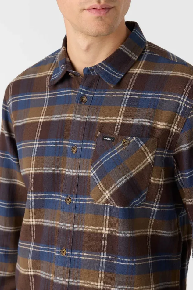 REDMOND PLAID STANDARD FIT LONG SLEEVE SHIRT Chocolate Chip Men O039NEILL Clothing