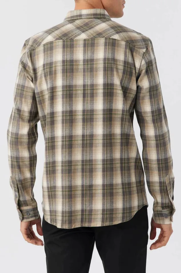 REDMOND PLAID STRETCH FLANNEL LONG SLEEVE SHIRT Khaki Men O039NEILL Clothing