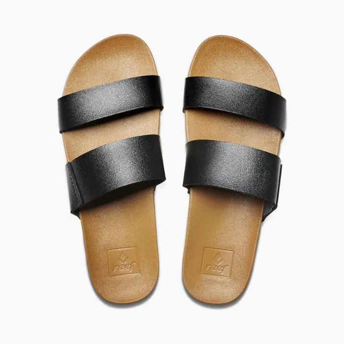 Reef Slides Cushion Vista Blacknatural 8211 Women Reef Slides Cushion Vista Blacknatural 8211 Women