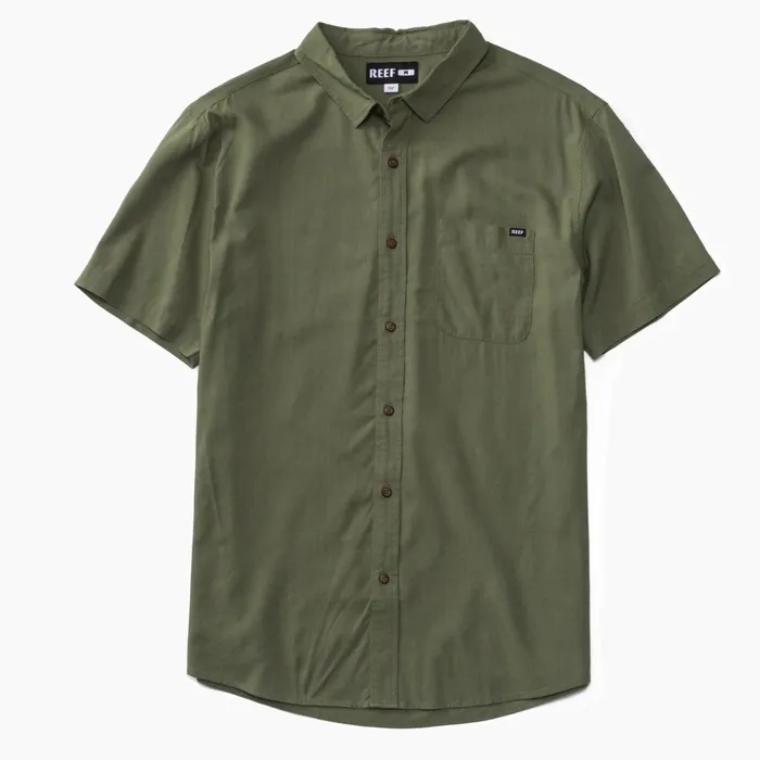 Reef TShirts and Shirts Collins Short Sleeve Shirt Olivine 8211 Men Reef TShirts and Shirts Collins Short Sleeve Shirt Olivine 8211 Men