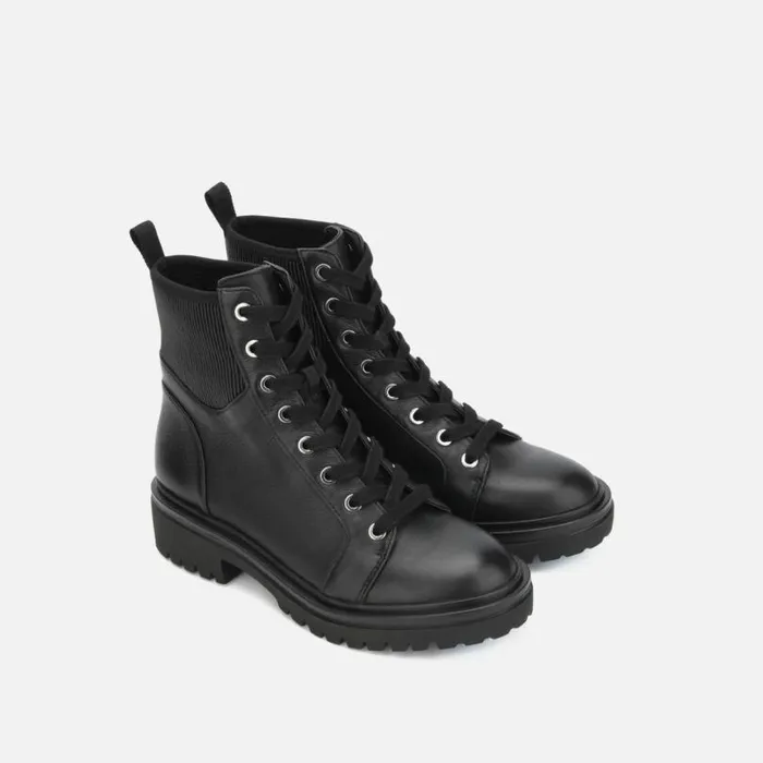Rhode Leather Light Combat Boot With Polar Grip Black Women Kenneth Cole Boots Booties