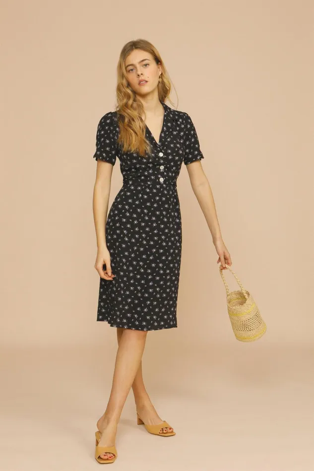 Rouje ANAIS Dress Bouquet Noir Women Dresses