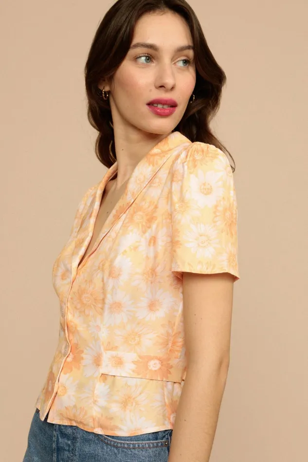 Rouje DOUDI Top Orange Tournesol Women Blouses and Tops