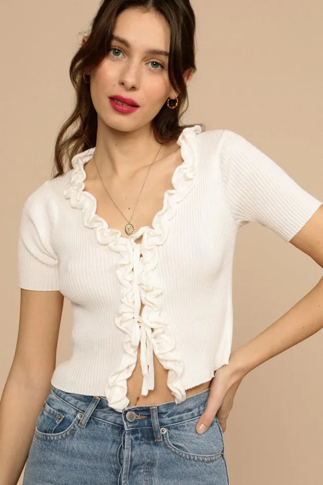 Rouje EUGENIA Cardigan Blanc Uni Women Knits