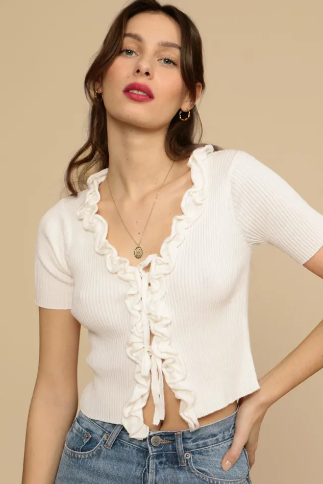 Rouje EUGENIA Cardigan Blanc Uni Women Knits