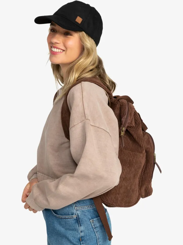 Roxy Backpacks Cozy Nature Medium Corduroy Backpack Bitter Chocolate 8211 Women