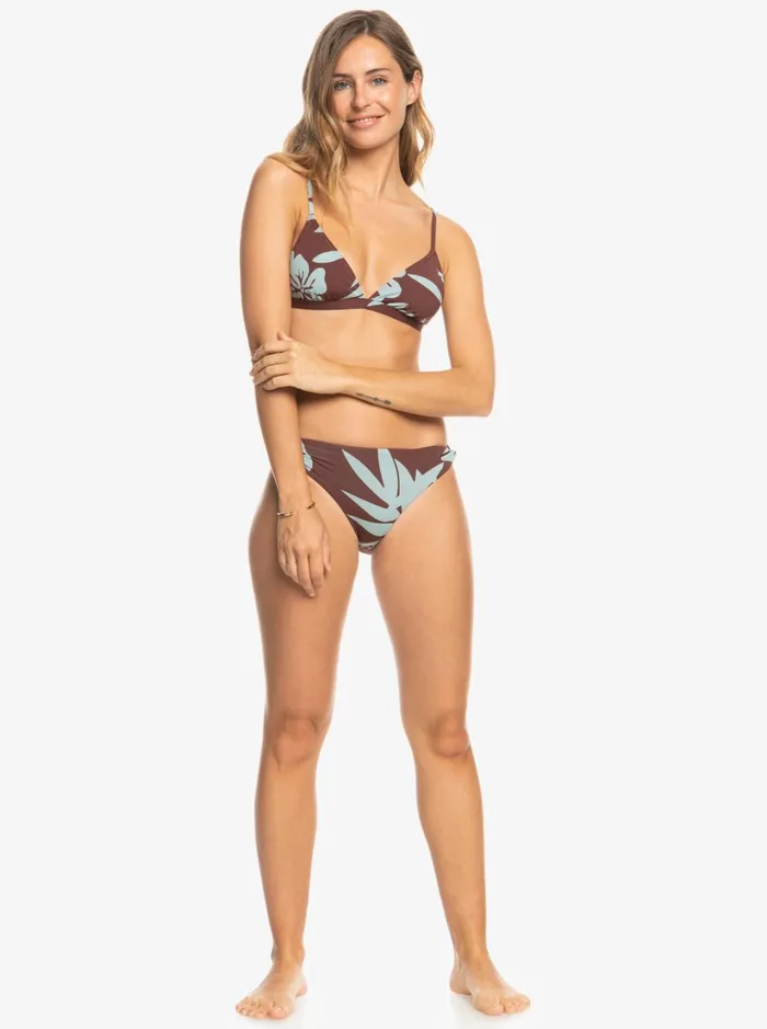 Roxy Bikini Tops Palm Cruz Triangle Bikini Top Bitter Chocolate Palmeria 8211 Women