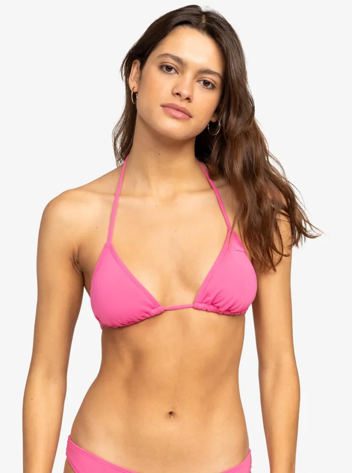 Roxy Bikinis Beach Classics Tiki Triangle Bikini Top Shocking Pink 8211 Women