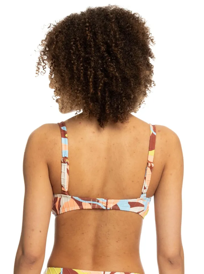 Roxy Bikinis Floraldelic Printed DCup Bikini Top Rustic Brown Floraldelic 8211 Women