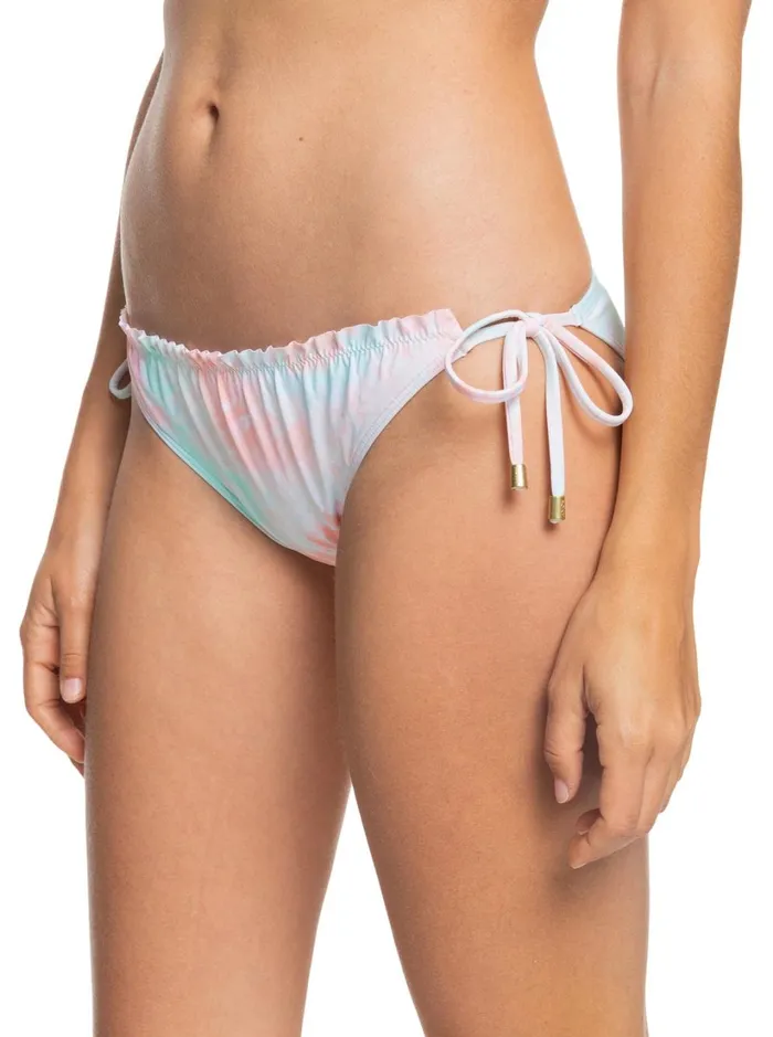 Roxy Bikinis Nautilus Tie Side Moderate Bikini Bottoms Peach Amber Nautilus Tie Dye S 8211 Women