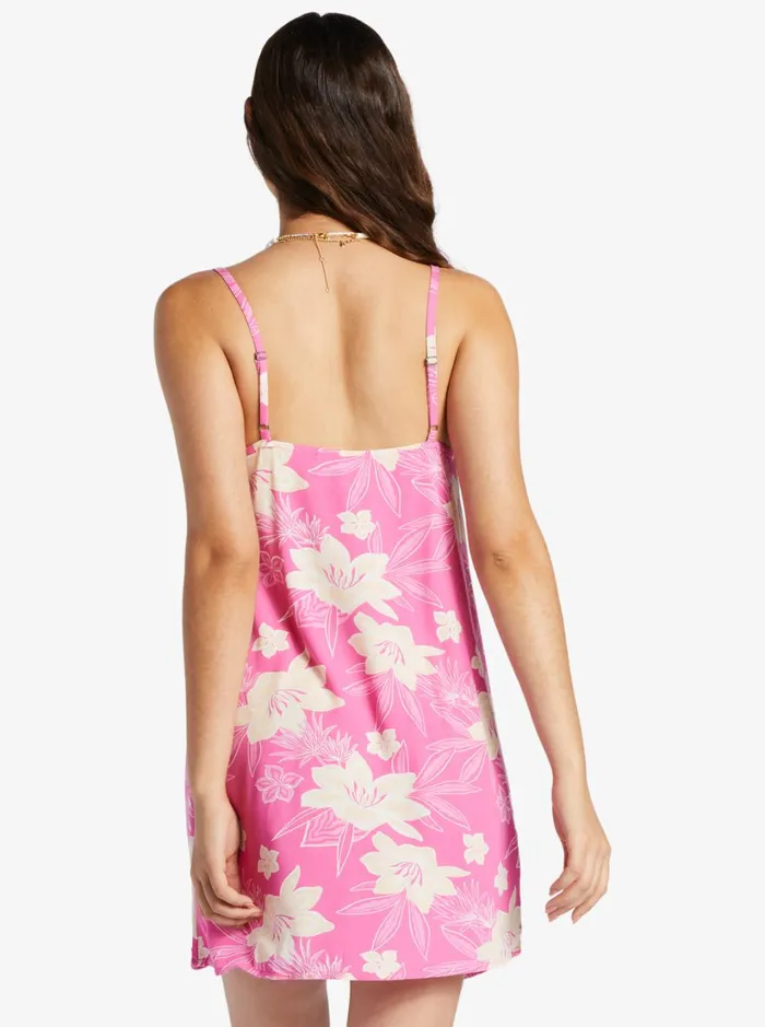 Roxy Dresses Daytrip Mini Vneck Slip Dress Shocking Pink Wild Oasis 8211 Women