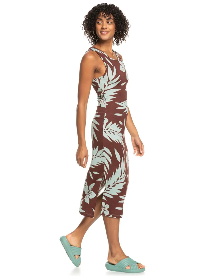 Roxy Dresses Good Keepsake Printed Midi Dress Bitter Chocolate Palmeria 8211 Women