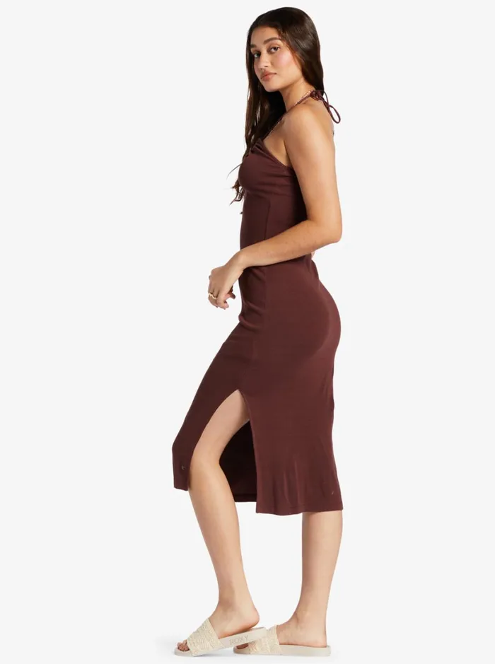 Roxy Dresses Late Sunset Halter Midi Dress Bitter Chocolate 8211 Women
