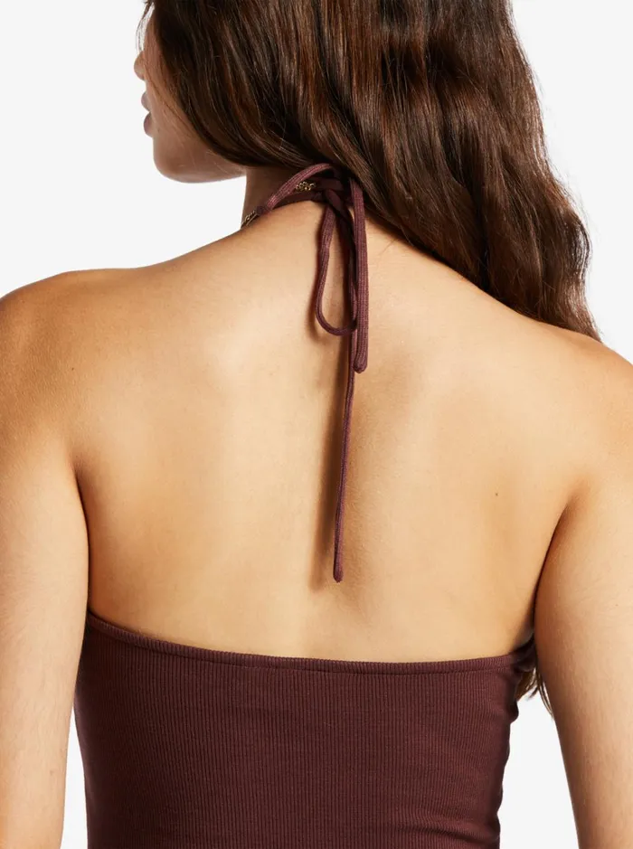 Roxy Dresses Late Sunset Halter Midi Dress Bitter Chocolate 8211 Women