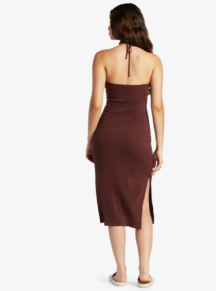 Roxy Dresses Late Sunset Halter Midi Dress Bitter Chocolate 8211 Women