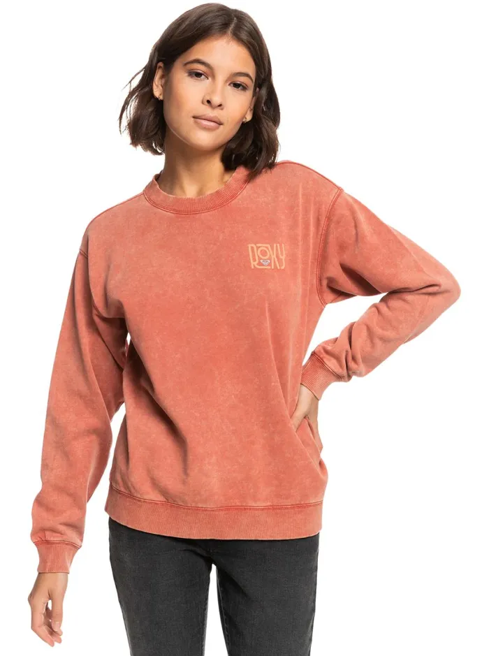 Roxy Fleece and Hoodies True Story CrewNeck Sweatshirt Etruscan Red 8211 Women