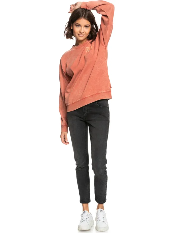 Roxy Fleece and Hoodies True Story CrewNeck Sweatshirt Etruscan Red 8211 Women