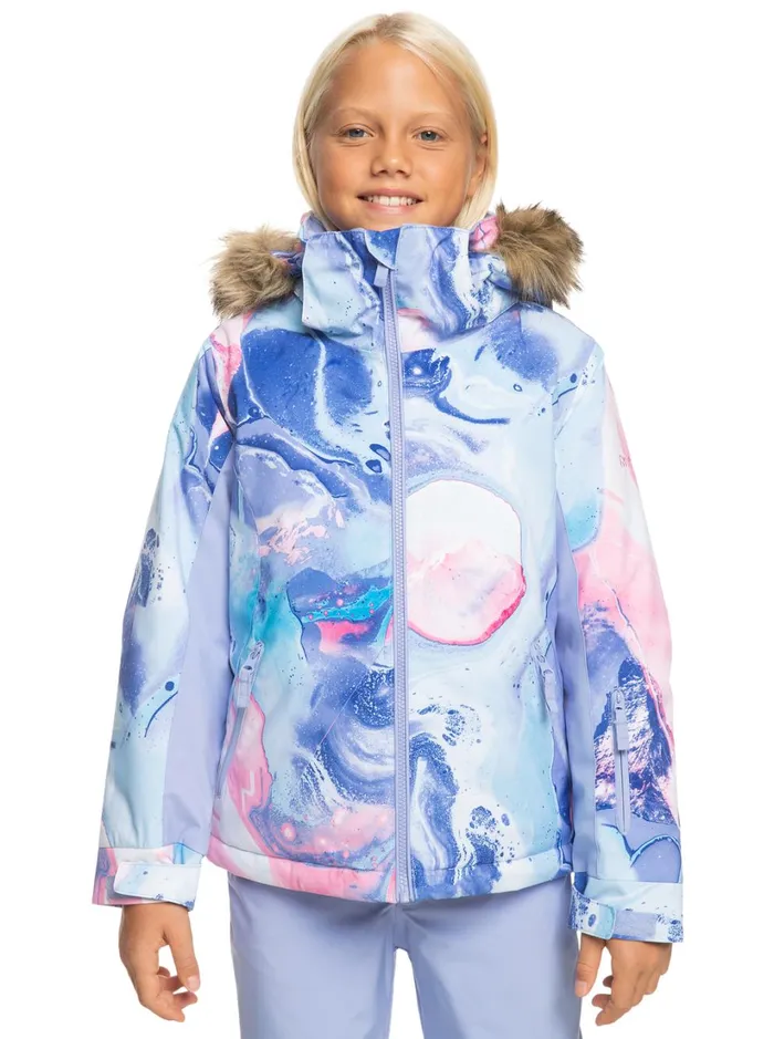 Roxy Girls Snow Girl039s 416 American Pie Technical Snow Jacket Azure Blue Landscape 8211 Women Roxy Girls Snow Girl039s 416 American Pie Technical Snow Jacket Azure Blue Landscape 8211 Women