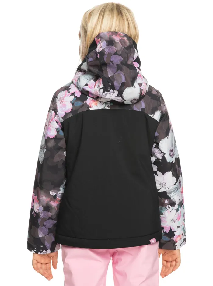Roxy Girls Snow Girl039s 416 Greywood Technical Snow Jacket True Black Blurry Flower 8211 Women