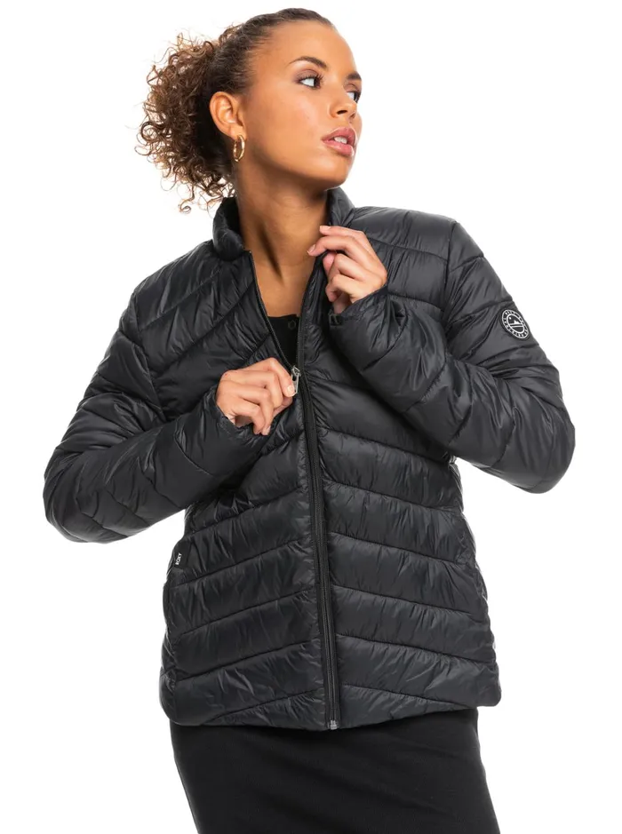 Roxy Jackets Coast Road Puffy ZipUp Jacket Anthracite 8211 Women