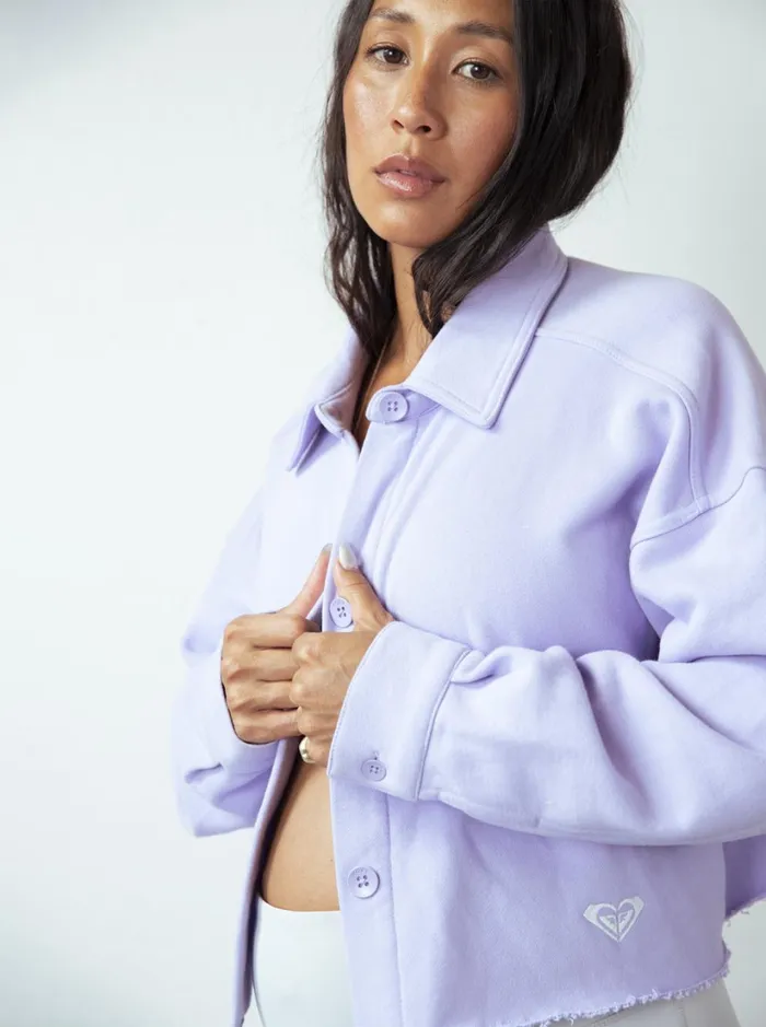 Roxy Jackets Kelia Cropped Shacket Lavender 8211 Women