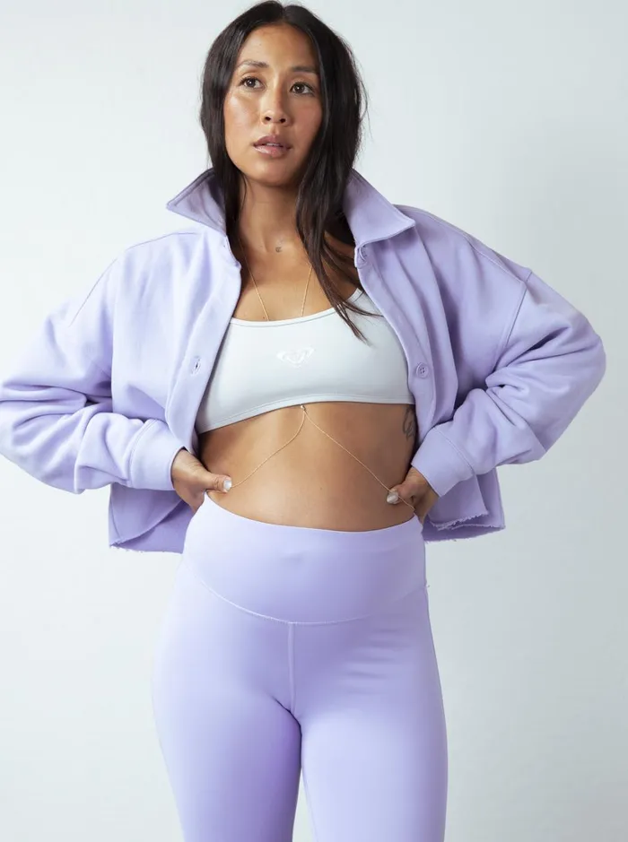 Roxy Jackets Kelia Cropped Shacket Lavender 8211 Women