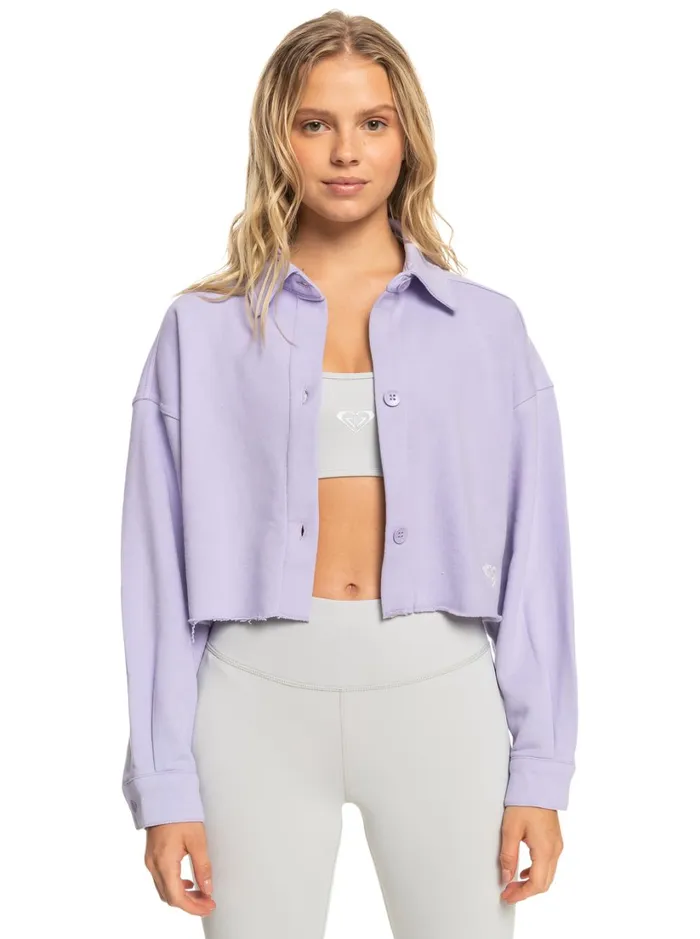 Roxy Jackets Kelia Cropped Shacket Lavender 8211 Women