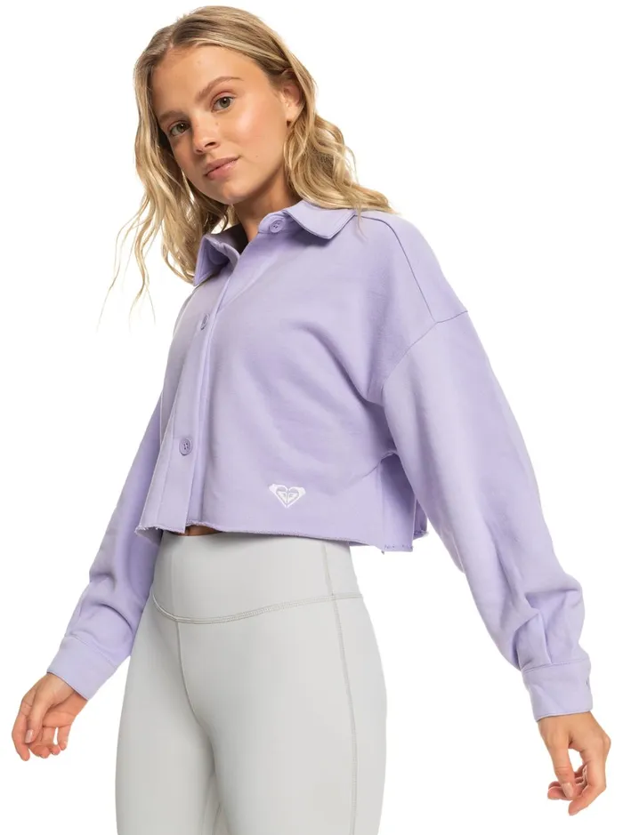 Roxy Jackets Kelia Cropped Shacket Lavender 8211 Women