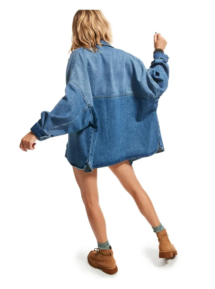 Roxy Jackets Main Character Denim Jacket Medium Blue 8211 Women