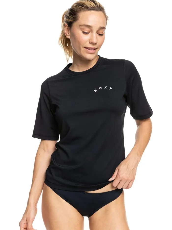 Roxy Rashguards Enjoy Waves Short Sleeve UPF 50 Rashguard Anthracite 8211 Women Roxy Rashguards Enjoy Waves Short Sleeve UPF 50 Rashguard Anthracite 8211 Women