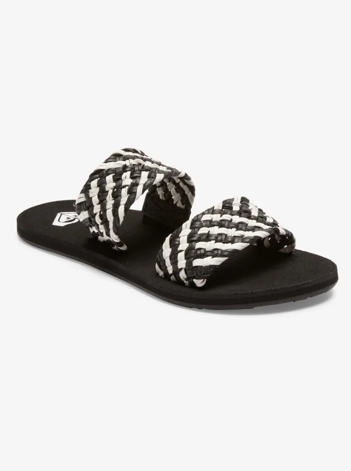 Roxy Sandals Porto Slide Slider Sandals Blackwhite 8211 Women