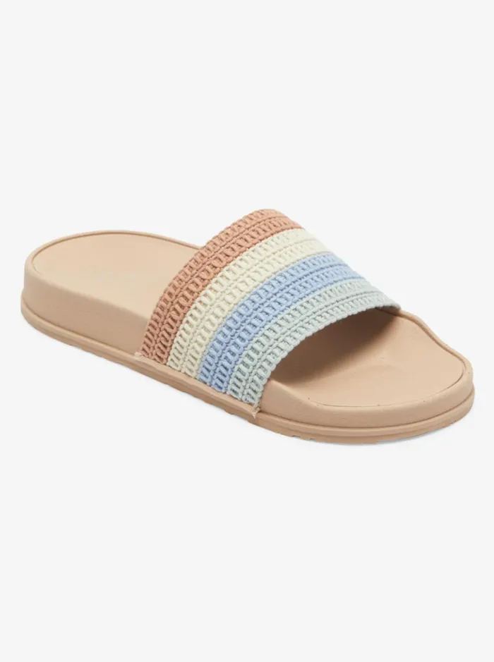 Roxy Sandals Slippy Crochet Sandals Light Bluebrown 8211 Women