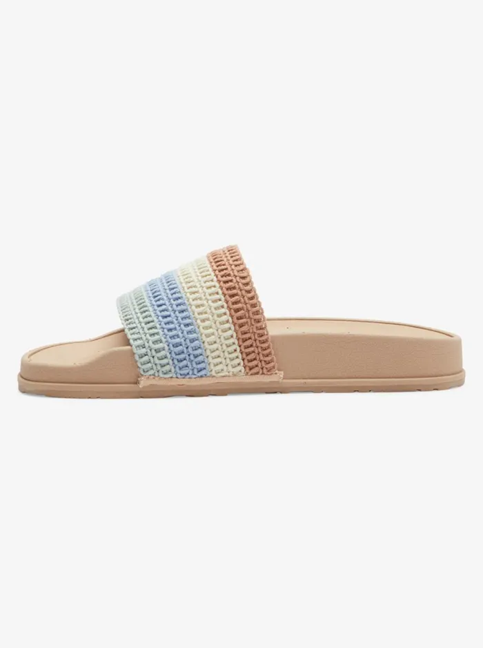 Roxy Sandals Slippy Crochet Sandals Light Bluebrown 8211 Women