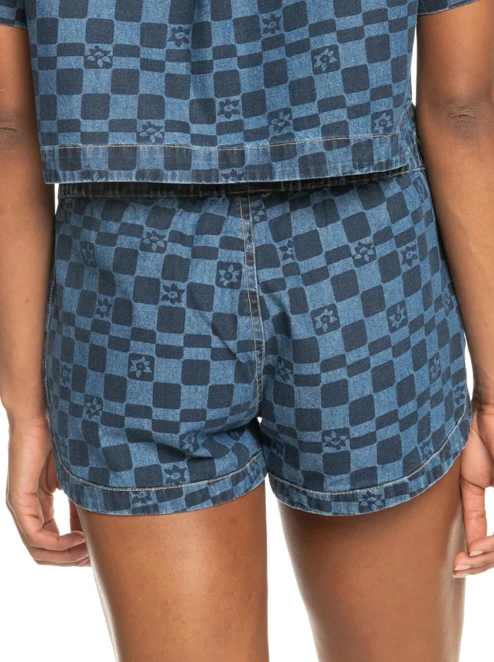 Roxy Shorts New Impossible Printed Denim Shorts Mood Indigo Sol Power 8211 Women