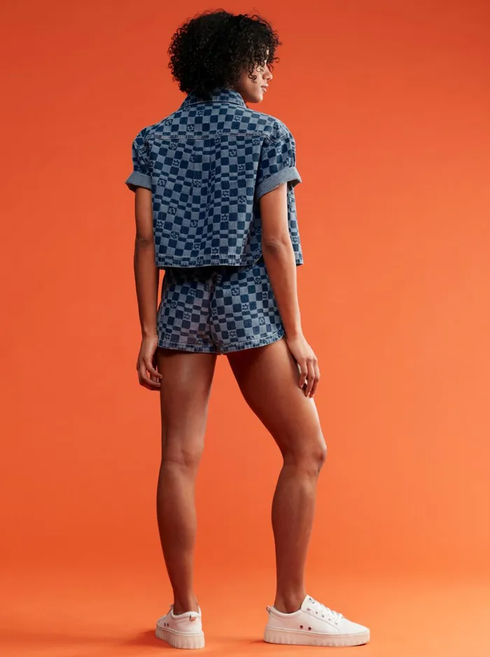 Roxy Shorts New Impossible Printed Denim Shorts Mood Indigo Sol Power 8211 Women
