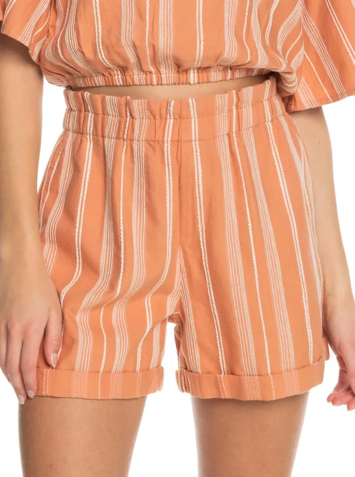 Roxy Shorts Sweeter Place Viscose Shorts Toasted Nut Bico Stripe 8211 Women