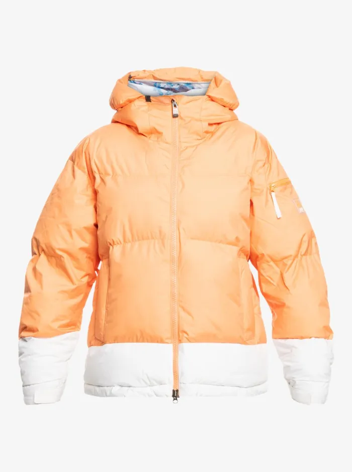 Roxy Snow Jackets Chloe Kim Puffy Technical Snow Jacket Mock Orange 8211 Women